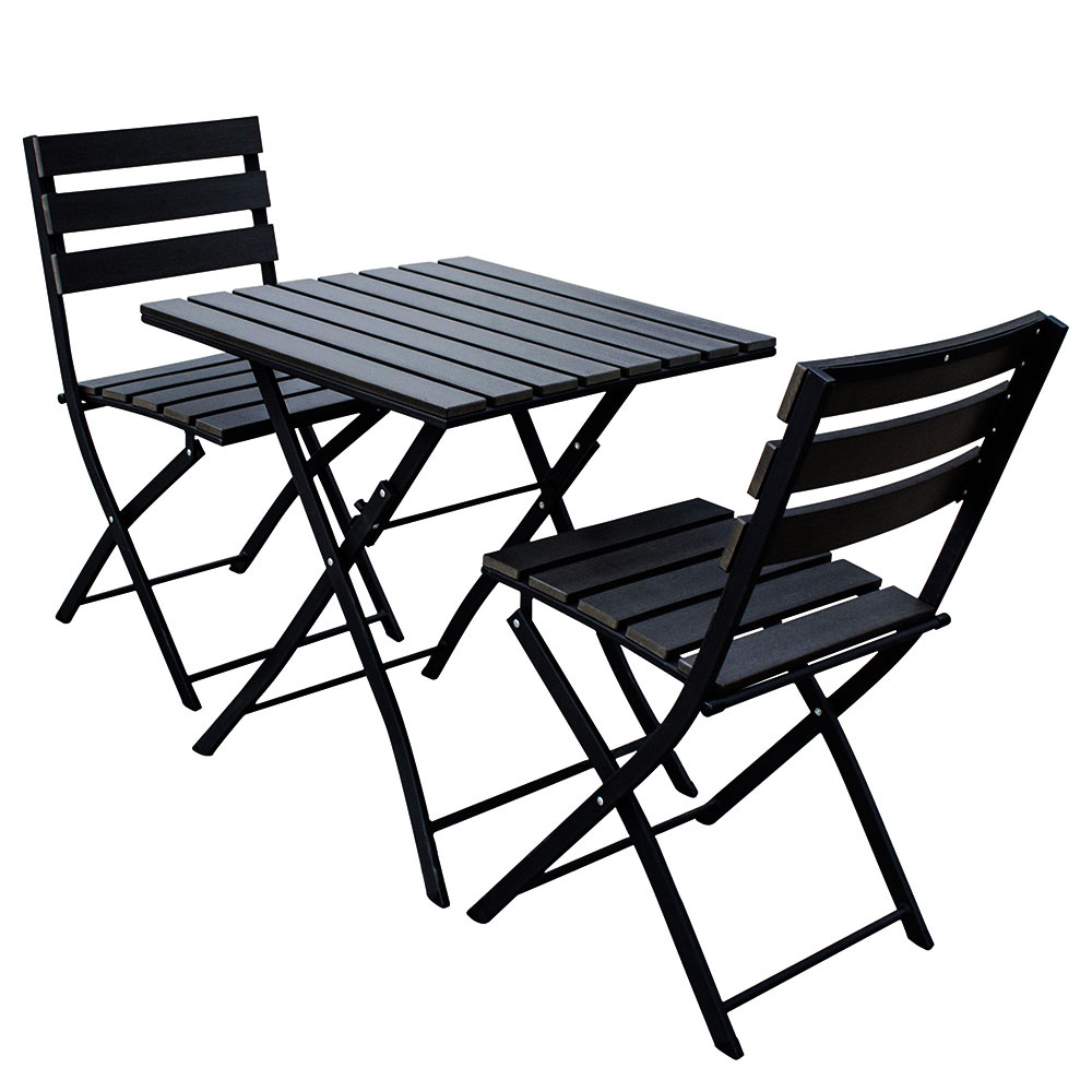 Solback Bistro Set in Black from Garden Buildings Direct